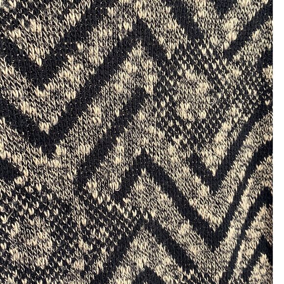 VTG 80s Chevron Batwing Sweater S/M Black Tan Knit Retro Slouchy Y2K Boho Chic - Picture 9 of 12